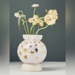 New Anthropologie Breena Petal Pink Ceramic Vase 8.5 in.